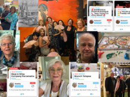 Collage of Stitch members in Parramatta having fun
