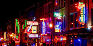 dating in Nashvill, Crowd In Illuminated City At Night