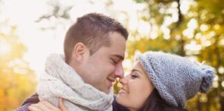 happy couple at the park