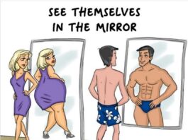 difference between how men and women see themselves in the mirror