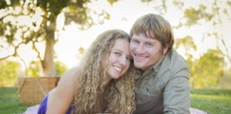 Happy Attractive Loving Couple Portrait in the Park.