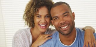 african american couple smiling