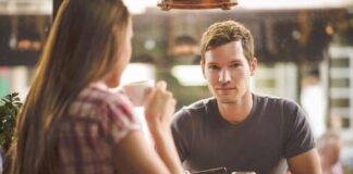 couple having coffee at lunch