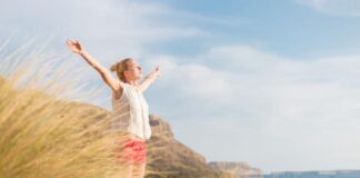 young free woman feeling the fresh air