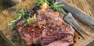 rare cooked red meat