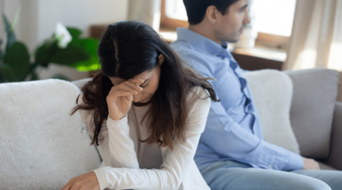 couple turned away from one another