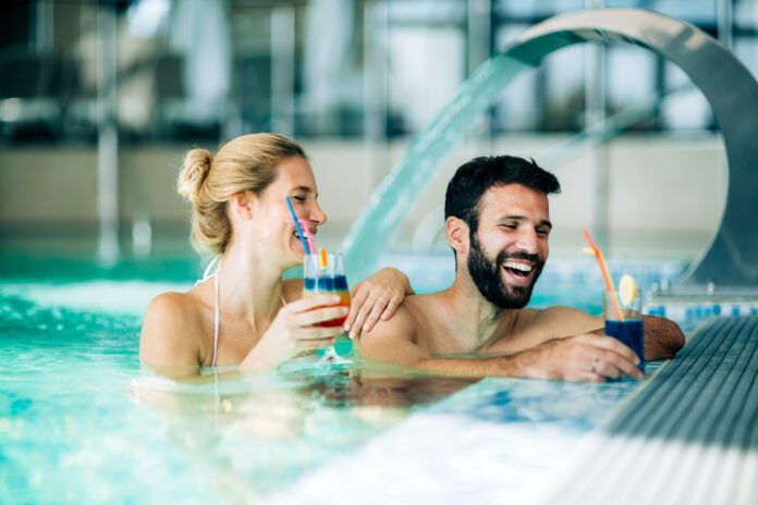 couple swimming