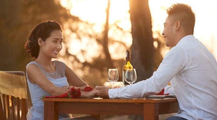 couple sitting at table