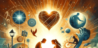 Illustration of a couple engaging in activities symbolizing reconnection and overcoming intimacy challenges, showcasing communication and shared experiences in a warm, supportive atmosphere.