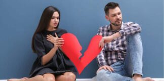 couple holding a broken heart